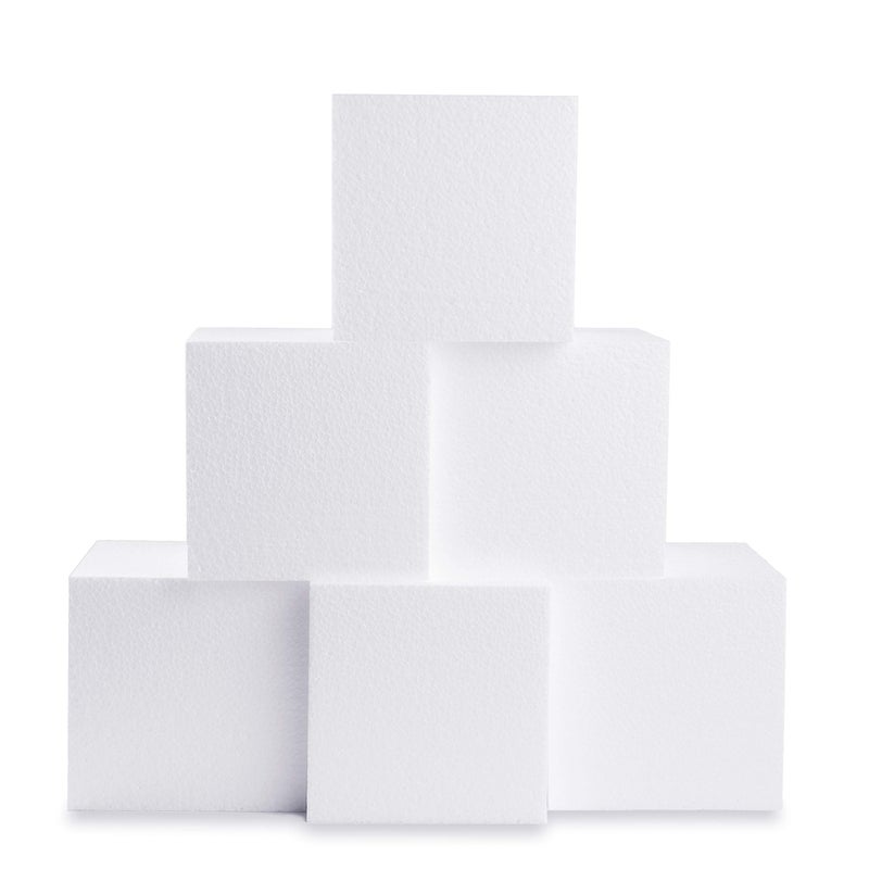 SilverlakeLLC Silverlake 5x5x5 Craft Foam Cubes for Styrofoam Block Projects (6-Pack) - Image 1